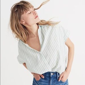 Madewell Central Shirt Mint Stripe - small
